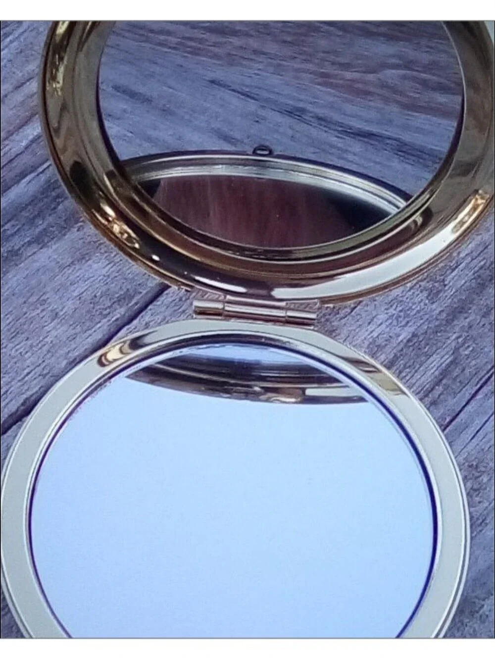 To My Wife Gold Tone Compact Mirror Purse Mirror Gift